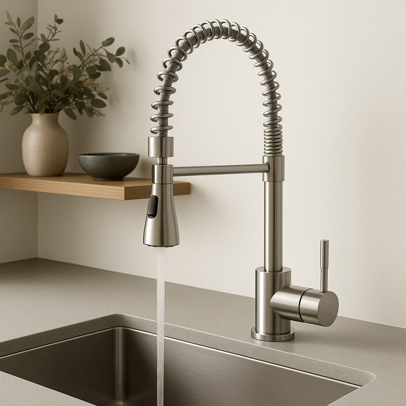 Quadri Derby keukenmengkraan met flexibele uitloop en douche met 2 straalsoorten RVS 1208955916